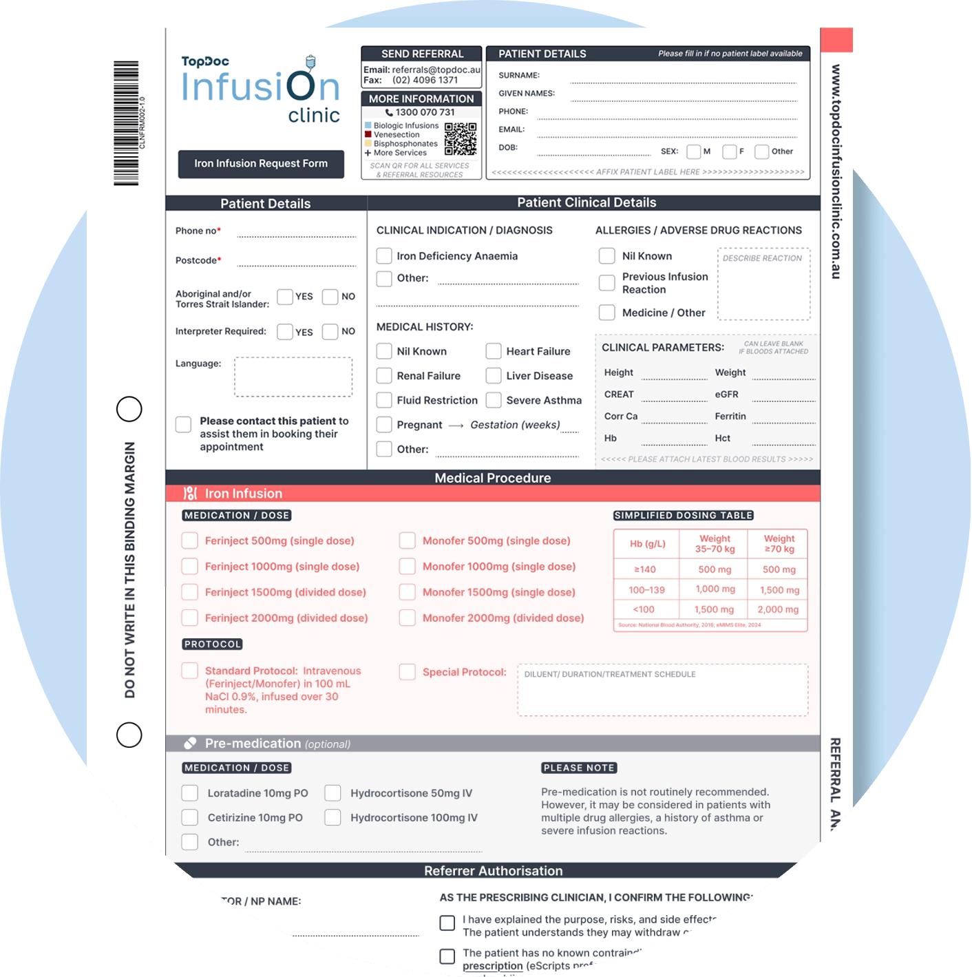 Iron Infusion Referral Form